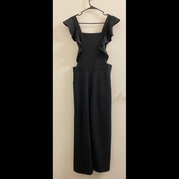 Black Ruffle Jumpsuits - Picture 1 of 4